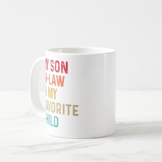 義理の息子は子お気に入りの家おもしろいだ コーヒーマグカップ (正面左)