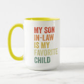 義理の息子は子お気に入りの家おもしろいだ マグカップ (左)