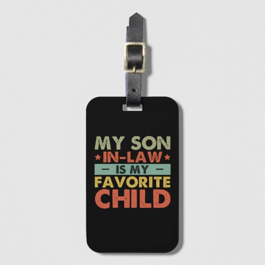 義理の息子は子お気に入りの家おもしろいだ ラゲッジタグ (正面縦)