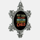 義理の息子は子お気に入りの家の溝だ スノーフレークピューターオーナメント (左)