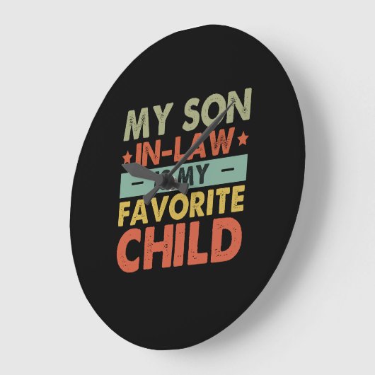 義理の息子は子お気に入りの家の溝だ ラージ壁時計 (傾斜)