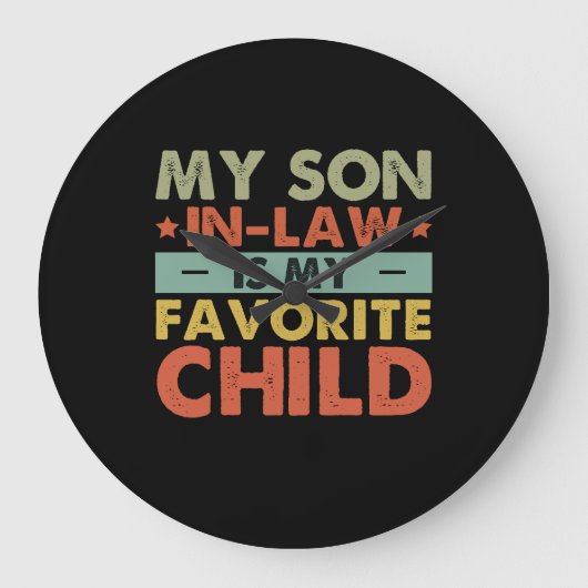 義理の息子は子お気に入りの家の溝だ ラージ壁時計 (正面)