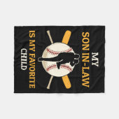 義理の息子は子お気に入りの野球ファンBa フリースブランケット (正面(横))