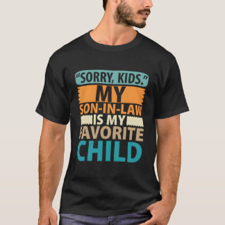義理の息子は私のお気に入りの子供 母の日 ファミリー Tシャツ