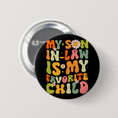 義理の息子は私の子お気に入りのレトロGroovy おもしろい 缶バッジ (正面&裏面)