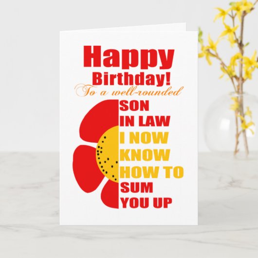 義理の息子まとめた カード (黄色い花)