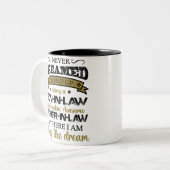 義理の息子や義理の父など夢にも素晴らし見なかった ツートーンマグカップ (正面左)