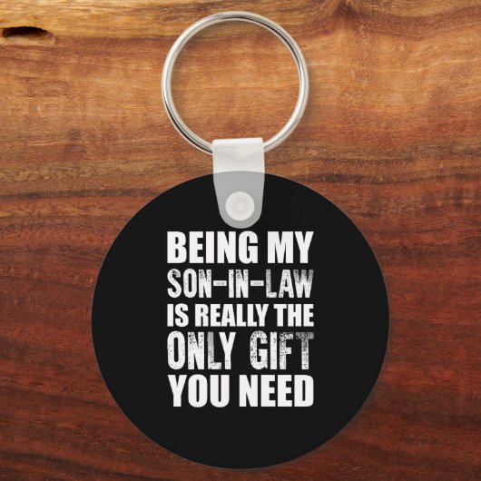 義理の息子ギフトのクリスマスソン誕生日 キーホルダー (正面)