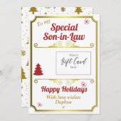 義理の息子クリスマスプレゼントのカード保持者 シーズンカード (正面/裏面)