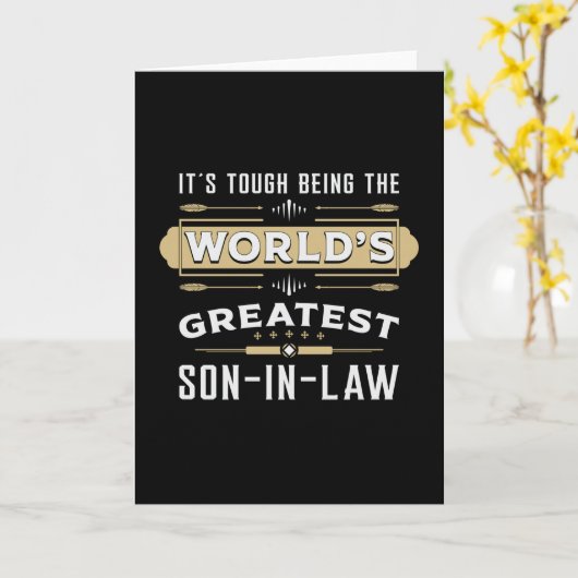 義理の息子最高の家族息子ギフトアイディア カード (黄色い花)