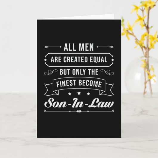義理の息子最高の訴訟素晴らし贈与アイディア カード (黄色い花)