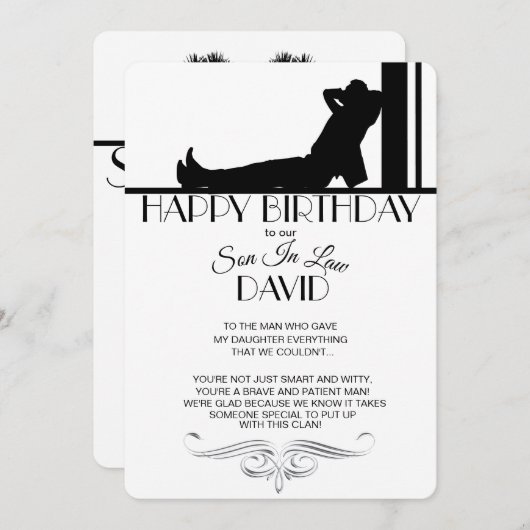 義理の息子誕生日カード (正面/裏面)