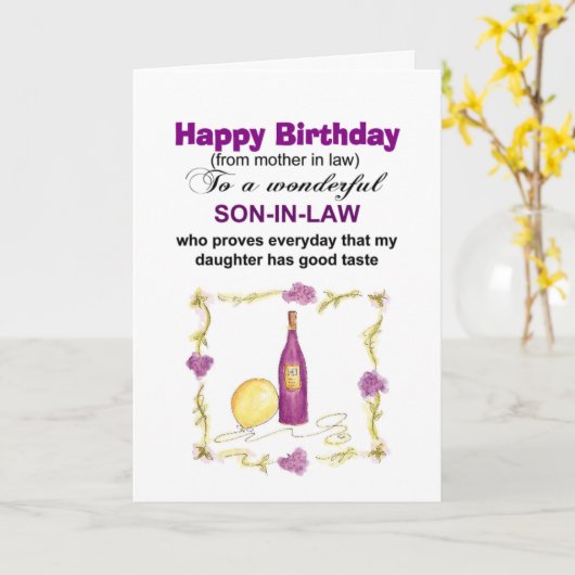 義理の息子 カード (黄色い花)