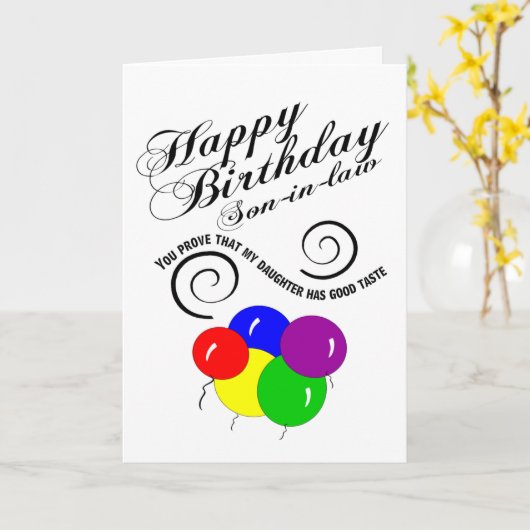 義理の息子 カード (黄色い花)