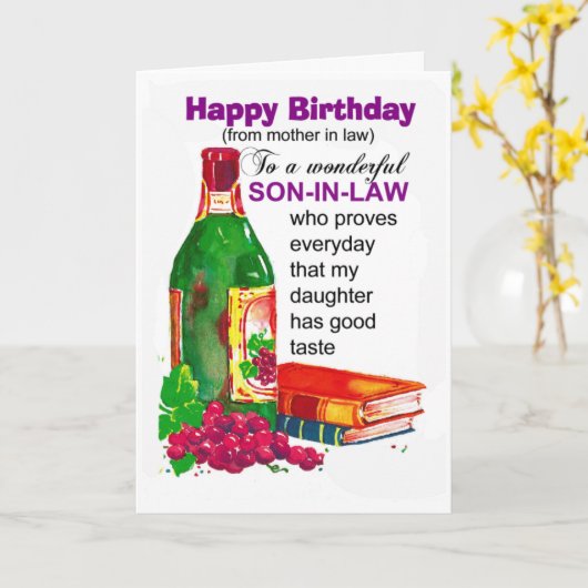 義理の息子 カード (黄色い花)