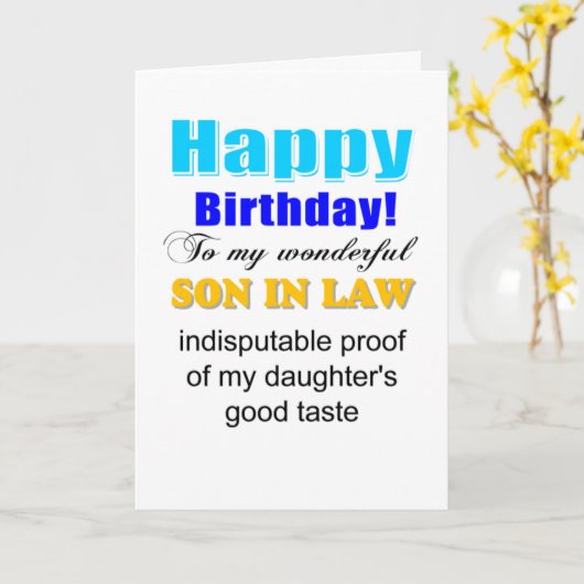 義理の息子 カード (黄色い花)