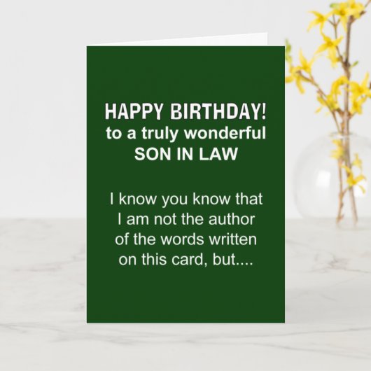 義理の息子 カード (黄色い花)