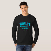 義理の息子 世界一のブルー Tシャツ (正面フル)