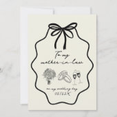 義理の母にお辞儀を結婚する 招待状 (正面)