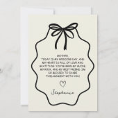 義理の母にお辞儀を結婚する 招待状 (裏面)