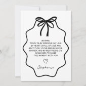 義理の母にお辞儀を結婚する 招待状 (裏面)