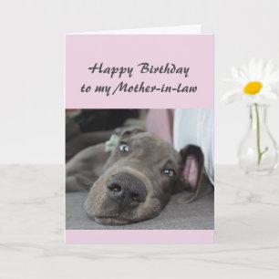 義理の母のおもしろい犬のユーモアへのリラックス誕生日 カード