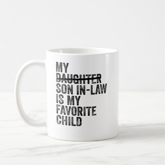 義理の母の家族の息子に一致する現在 コーヒーマグカップ (左)