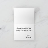 義理の母の日カード - 黄色のバラ カード (内部)