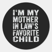 義理の母の溺愛される子供 面白い家族 ラウンドシール (正面)