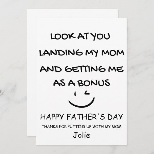 義理の父に誕生日おめでとう サンキューカード (正面/裏面)