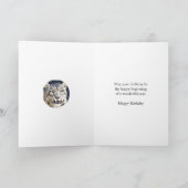 義理の父のためにユキヒョウの誕生日 カード (内部)