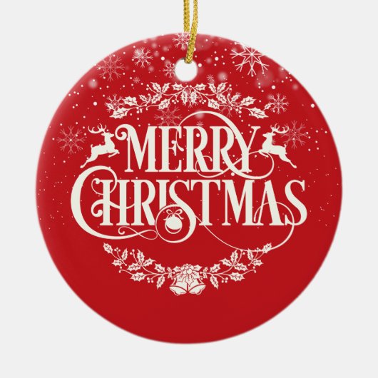 義理の父の定義メリークリスマス セラミックオーナメント (正面)