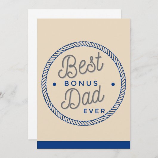 義理の父の日カード継父タイポグラフィ サンキューカード (正面/裏面)