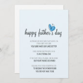 義理の父へのシンプルな青いハートの父の日カード シーズンカード (正面/裏面)