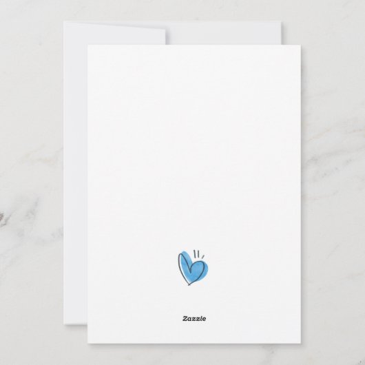 義理の父へのシンプルな青いハートの父の日カード シーズンカード (裏面)