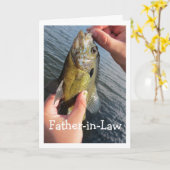 義理の父魚釣りの誕生日カスタマイズ カード (黄色い花)