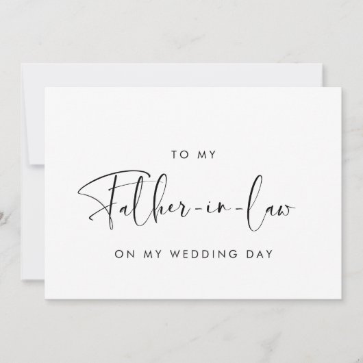 義理エレガント父の結婚式の日刺宛に 招待状 (正面)