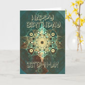 義理グランジ姉妹のフラクタル誕生日カード カード (黄色い花)