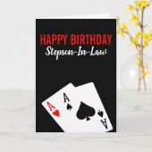 義理トランプのポーカー誕生日カード カード (黄色い花)