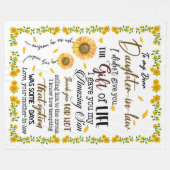 義理パーソナライズされたの娘への手紙 フリースブランケット (正面(横))