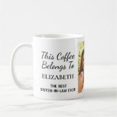 義理最高のの姉パーソナライズされたさんの写真 コーヒーマグカップ (左)