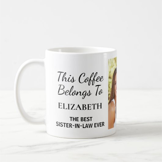 義理最高のの姉パーソナライズされたさんの写真 コーヒーマグカップ (左)