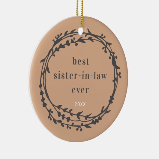義理最高の姉妹のエバパーソナライズされたリース セラミックオーナメント (右)