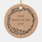 義理最高の姉妹のエバパーソナライズされたリース セラミックオーナメント (正面)