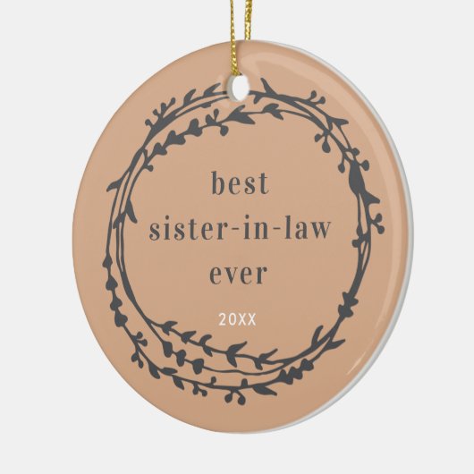 義理最高の姉妹のエバパーソナライズされたリース セラミックオーナメント (左)
