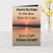 義理最高の息子の光が明るい誕生日を照らす カード (黄色い花)