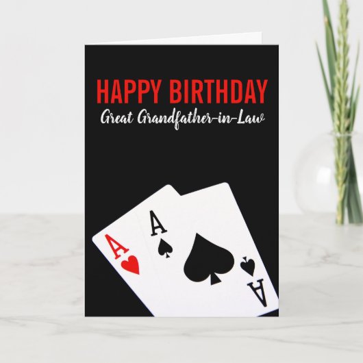 義理素晴らし祖父トランプのポーカー誕生日カード カード (正面)