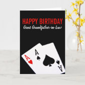 義理素晴らし祖父トランプのポーカー誕生日カード カード (黄色い花)