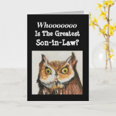 義理素晴らし誕生日フクロウ黒グレーおもしろい カード (黄色い花)