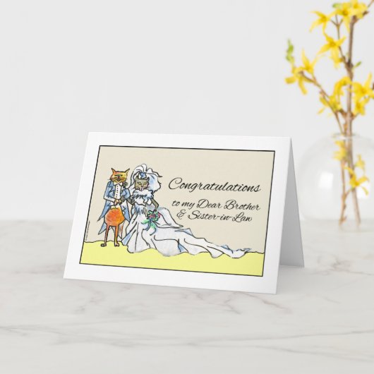 義理結婚姉弟おめでとう カード (黄色い花)